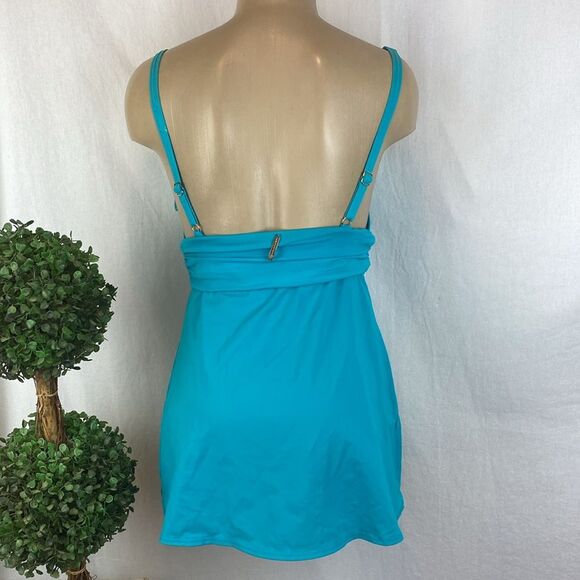 Michael Kors Blue 1 Piece Tankini Swim Bathing Suit 8 - Picture 2 of 6